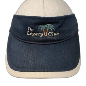 The Legacy Club Strapback Sun Visor Cap Blue OS Adjustable Ahead Authentics
